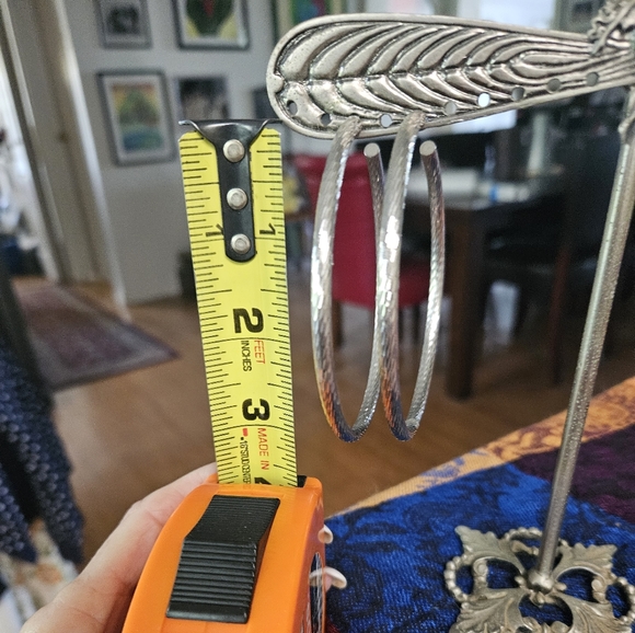 STERLING SILVER LOOP EARRINGS. HOLLOW LIGHT AND BIG. POST BACK. PICS 📸 - Picture 6 of 6